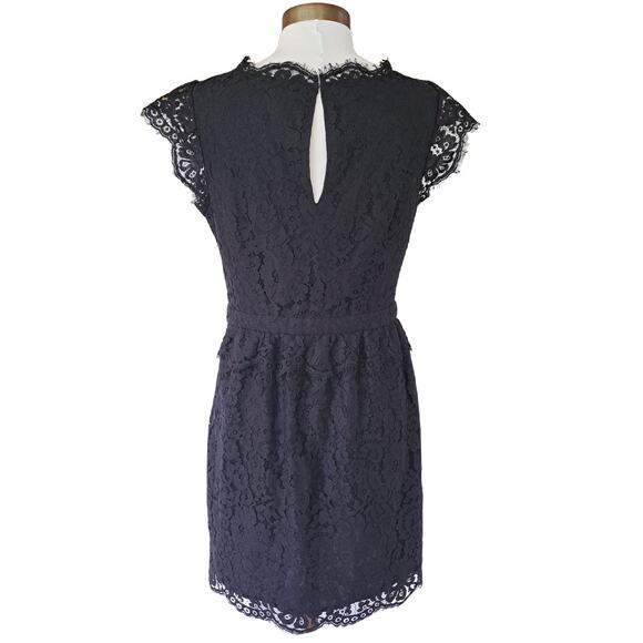 Joie Black Lace Mini Dress Cap Sleeve Coctail Party Size large / 10 - Picture 3 of 13